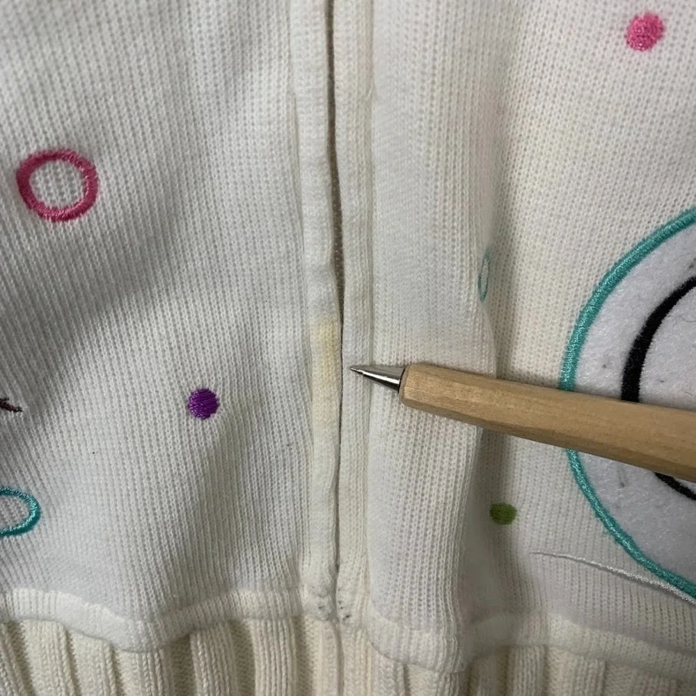 Vintage Sportelle Knit Full Zip Christmas Sweater Snowman Women's Small‎
